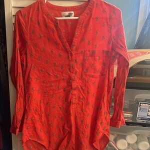 Old Navy Red Floral Blouse